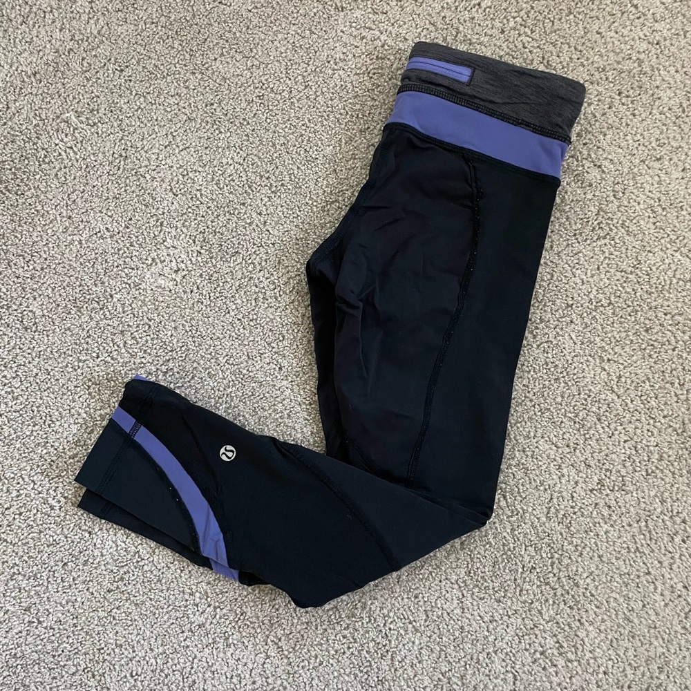 lululemon athletica Black and Purple Leggings